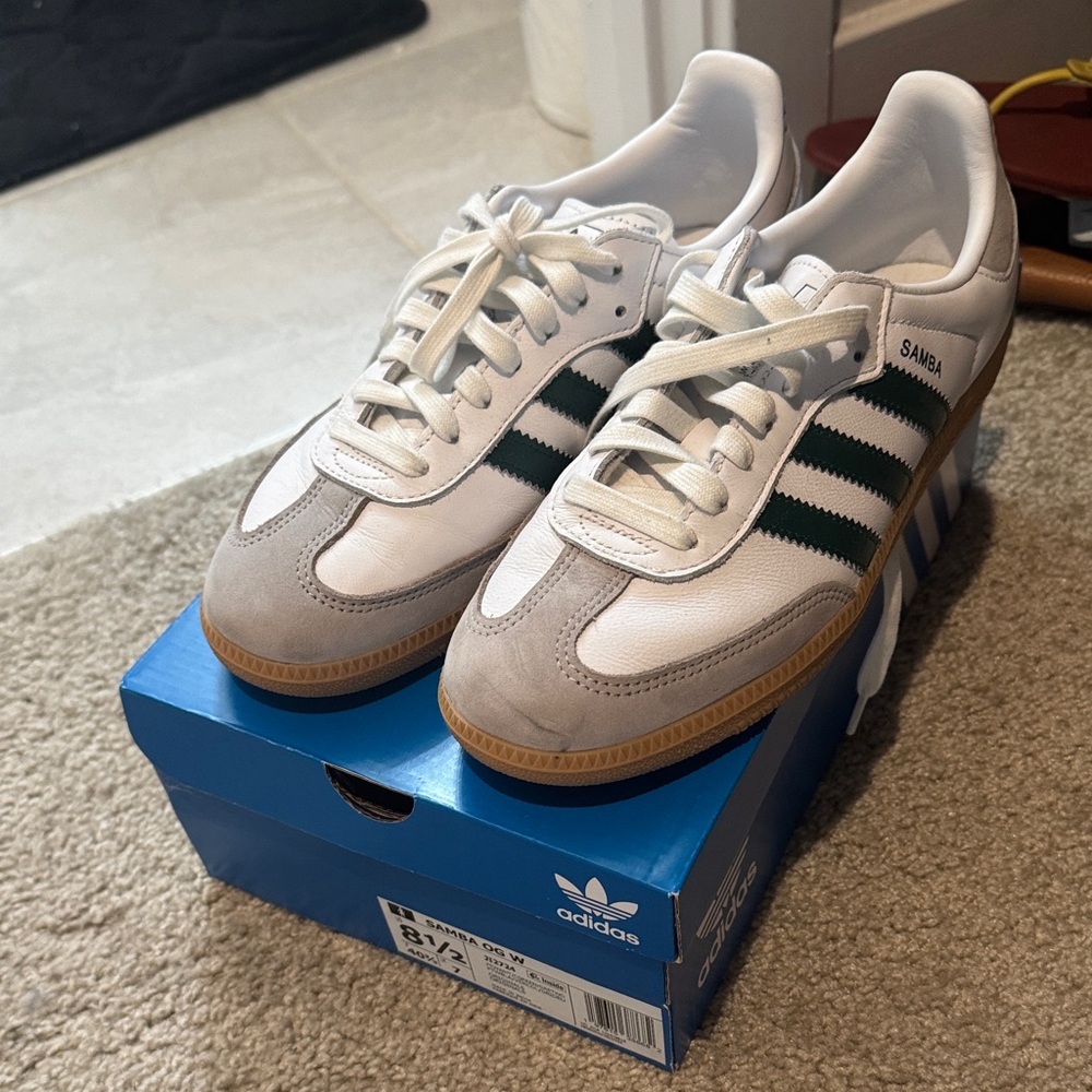 Adidas Samba White and Green Women’s Sneakers